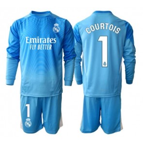 Real Madrid Thibaut Courtois #1 Målmand Hjemmebanetrøje Børn 2025-26 Langærmet (+ Korte bukser)